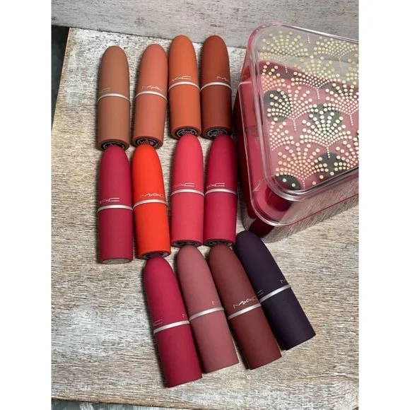 Mac Cosmetics Powder Kiss Lip Vault x 12 HOLIDAY COLLECTION - Picture 13 of 16